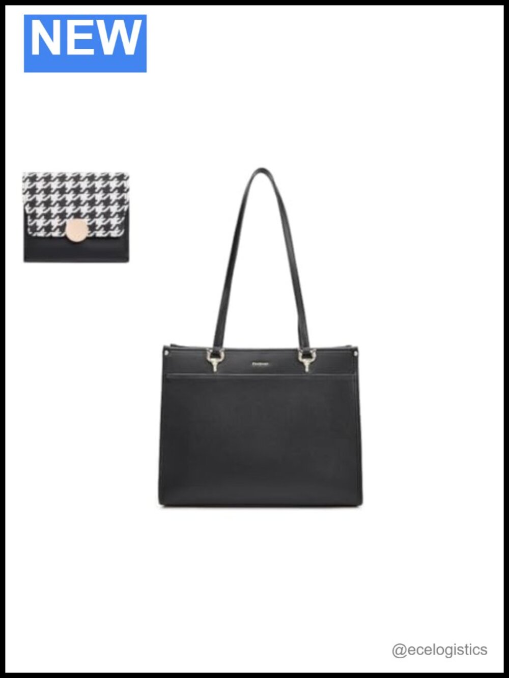 Genuine Leather Tote Bag with Slim Wallet for Women, Large Handbag